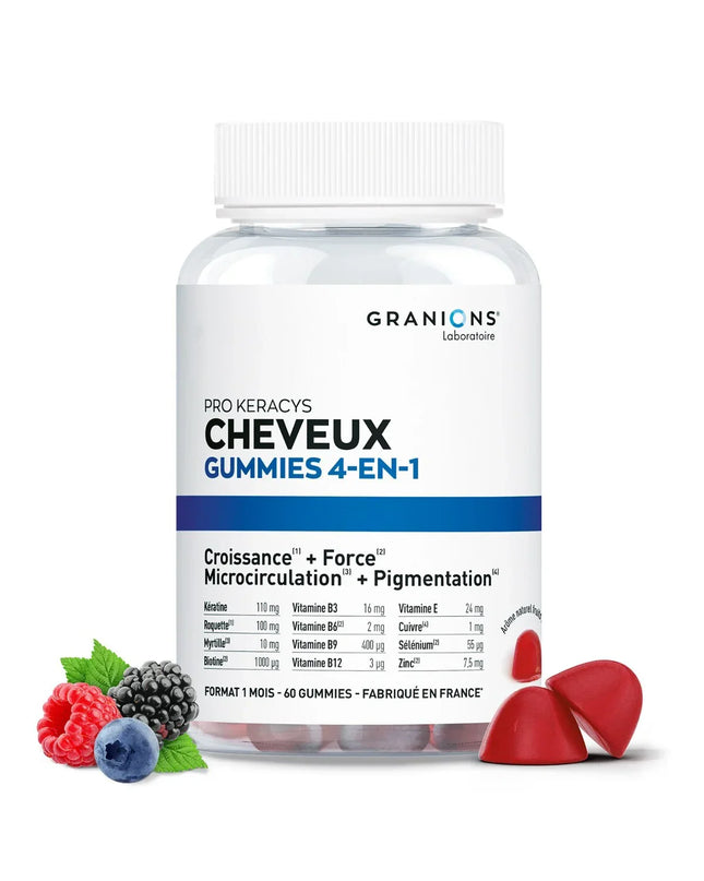 GRANIONS PRO KERACYS Cheveux 4 en 1 - 60 Gummies - Nymphora