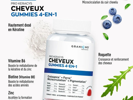 GRANIONS PRO KERACYS Cheveux 4 en 1 - 60 Gummies