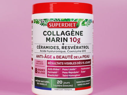 SUPERDIET COLLAGÈNE MARIN 10G Anti-Âge et Beauté de la Peau Arôme Vanille - 210g
