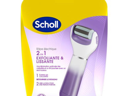SCHOLL VELVET SMOOTH Râpe électrique Exfoliante & Contour Pied