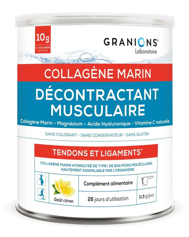 GRANIONS DÉCONTRACTANT MUSCULAIRE COLLAGENE MARIN Marin Goût Citron - 300g - Nymphora