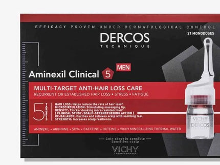 VICHY DERCOS AMINEXIL CLINICAL 5 HOMME - 21 Monodoses