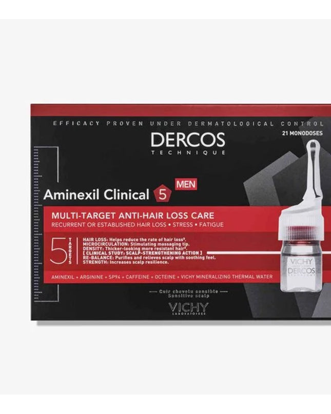 VICHY DERCOS AMINEXIL CLINICAL 5 HOMME - 21 Monodoses - Nymphora